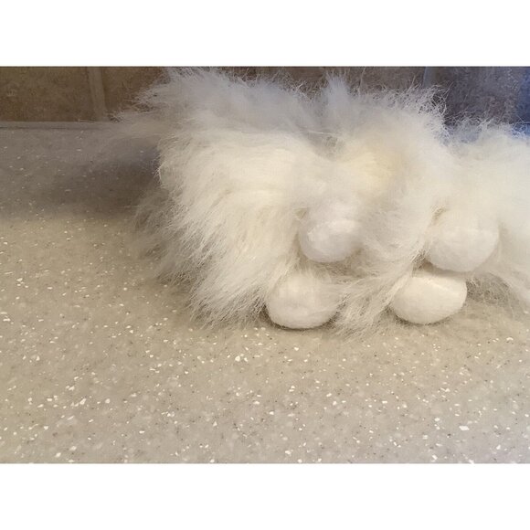 AURORA Plush White Long Haired Dog With Purple Bow Maltese Stuffed Animal Toy - Picture 6 of 9